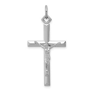 Million Charms 925 Sterling Silver Rhodium-plated Crucifix Pendant